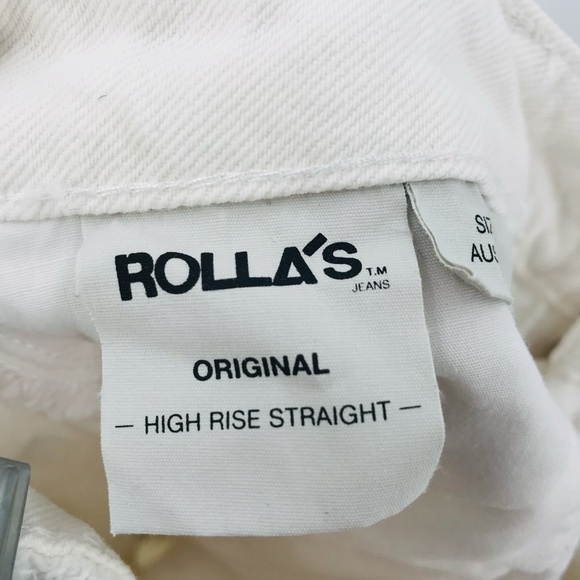 Rolla's Original High Rise Straight Leg Distressed Jeans White Size 30 - Picture 4 of 11